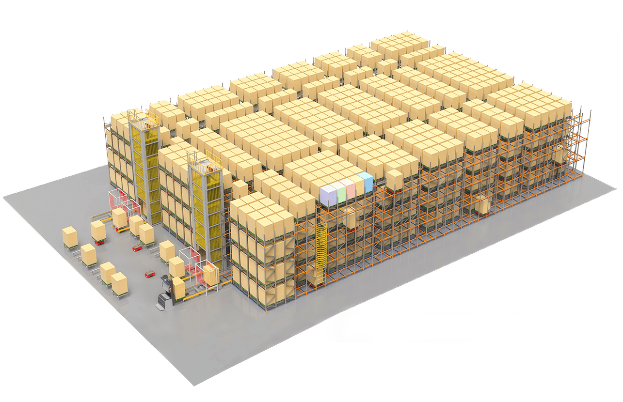 HUAYIDE high density shuttle racking with four way cross-track rail system for AS/RS